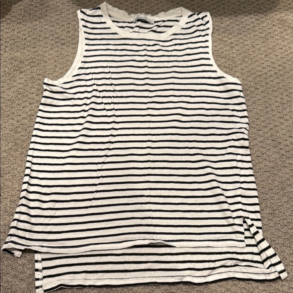 Zara - Black and White Relaxed Muscle Tee